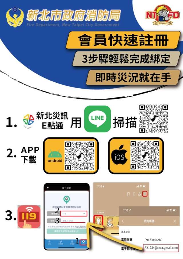 新北災訊Ｅ點通宣導海報