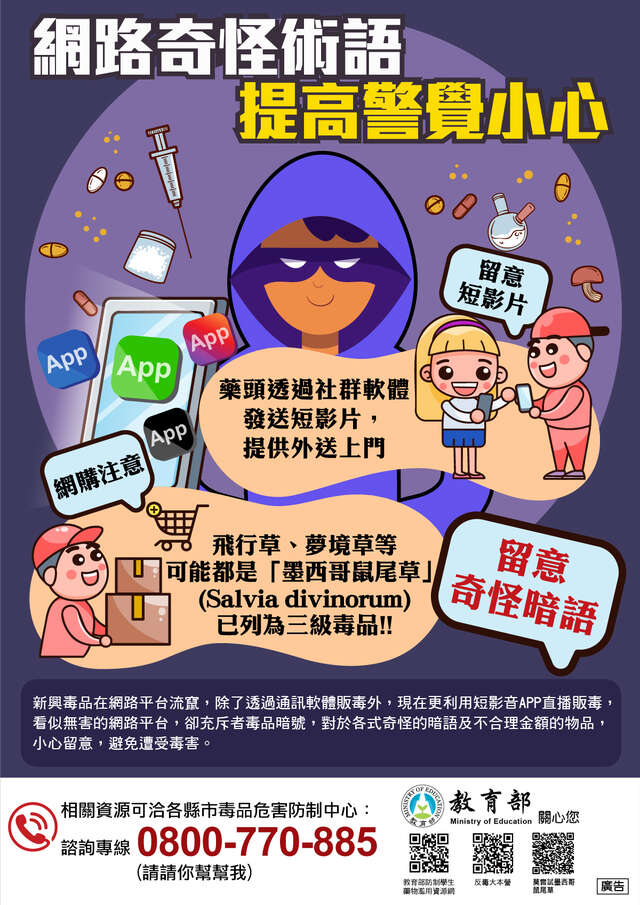 網路奇怪術語提高警覺小心海報