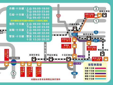 2月12日共有5条接驳车路线，其中「双溪火车站-十分基平桥」路线全程免费。