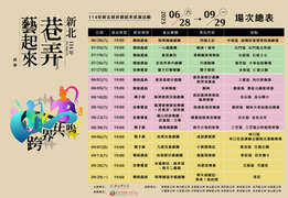 場次總表_圖片取自新北巷弄藝起來FB