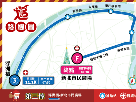 2025新北市耶誕馬拉松接力賽-第三棒路線圖