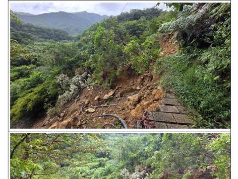 平溪薯榔尖步道往菁桐古道支线步道坡地灾害禁止进入(菁桐古道端)