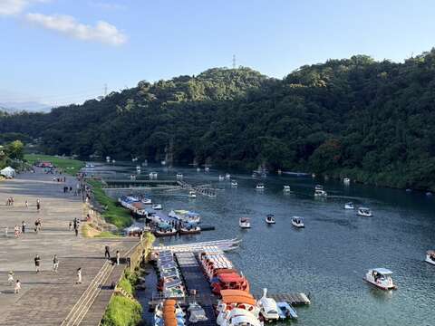 天鵝船悠遊湖面，交織出迷人水岸風景，適合親子同遊、悠閒漫遊。