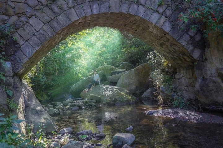 Stream and bridge blending into nature are attractive too.