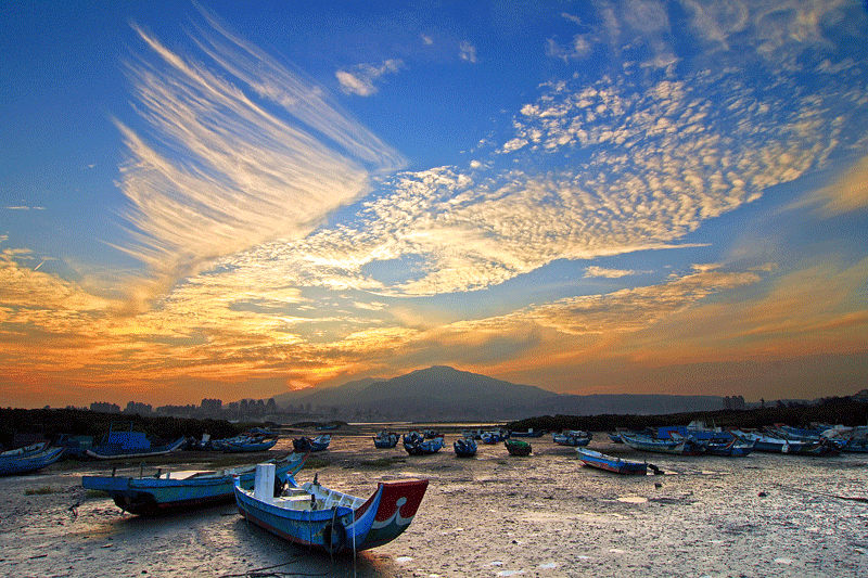 挖子尾自然保留區夕陽景緻