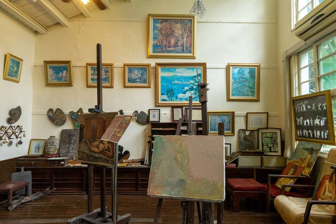 杨三郎画室与画作